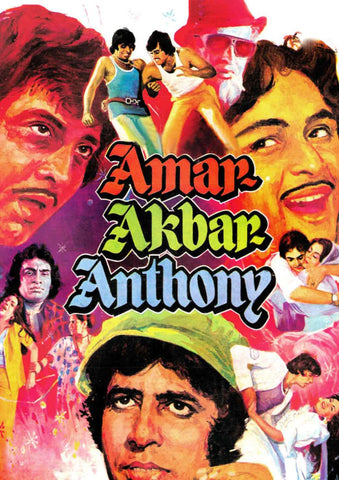 Amar Akbar Anthony - Amitabh Bachchan - Hindi Movie Poster - Tallenge Bollywood Poster Collection - Canvas Prints by Tallenge Store