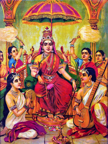 Ambika Devi - Oleograph Print - Raja Ravi Varma - Indian Painting by Raja Ravi Varma