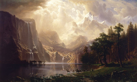 Among the Sierra Nevada California - Albert Bierstadt - Landscape Painting - Art Prints by Albert Bierstadt