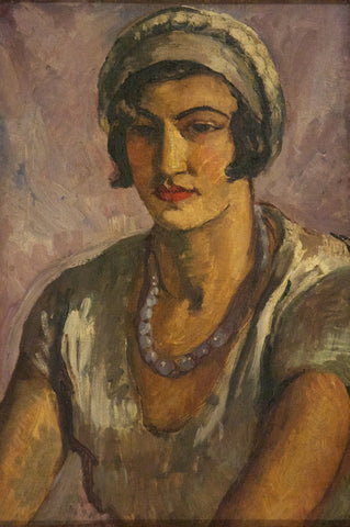 Indian Art - Amrita Sher-Gil - Girl In Mauve by Amrita Sher-Gil