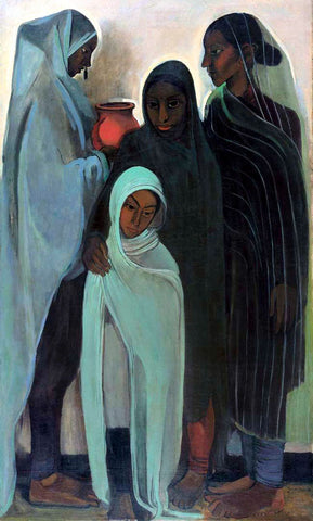 Indian Art - Amrita Sher-Gil - Hill Women by Amrita Sher-Gil