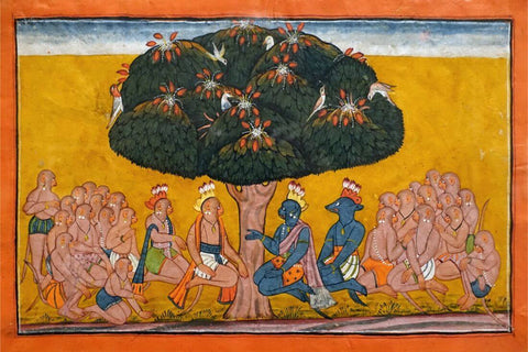 Angadas Despair - Kulu School - c1700 - Indian Miniature Painting From Ramayan - Vintage Indian Art - Canvas Prints by Kritanta Vala