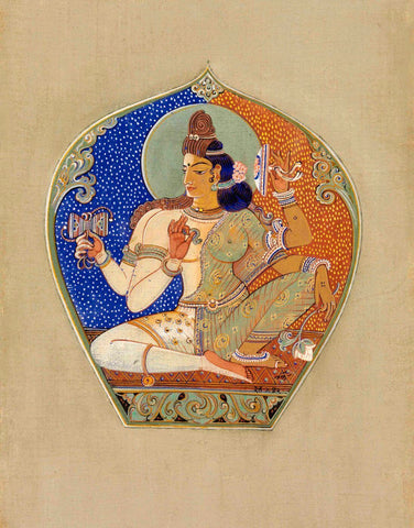 Ardhanarishvara - Nandlal Bose - Bengal School Indian Painting by Nandalal Bose