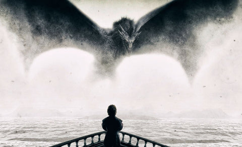 Art From Game Of Thrones - The Imp - Tyrion Lannister And Drogon - Framed Prints