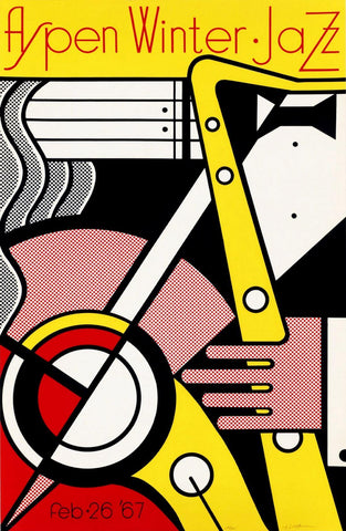 Aspen Winter Jazz - Roy Lichtenstein - Modern Pop Art Poster Painting by Roy Lichtenstein