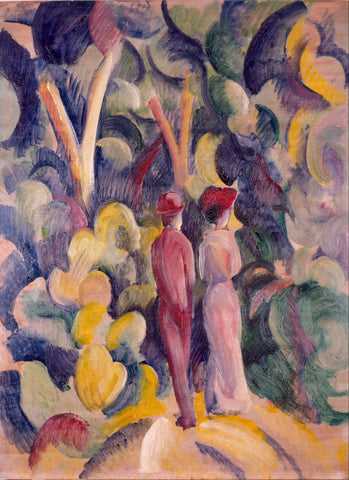 Couple On The Forest Track by August Macke