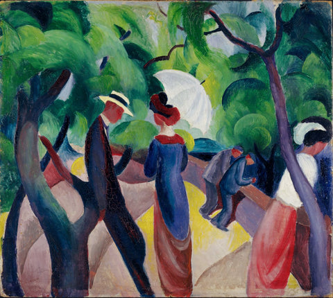Promenade - Canvas Prints by August Macke