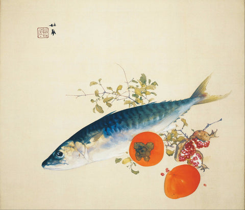 Autumn Fattens Fish and Ripens Wild Fruits - Canvas Prints by Takeuchi Seihō