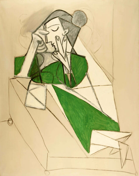 A Woman Who Reads (Une Femme Qui Lit) – Pablo Picasso Painting - Framed Prints