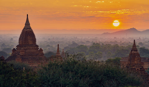 Bagan Sunrise - Posters by Charles Ooi