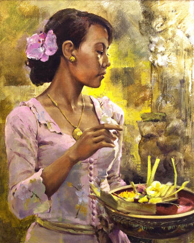 Balinese Woman - Modern Art Contemporary Painting by Contemporary