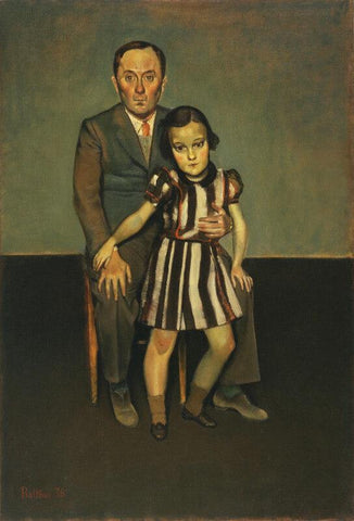 Joan Miro And His Daughters by Balthus