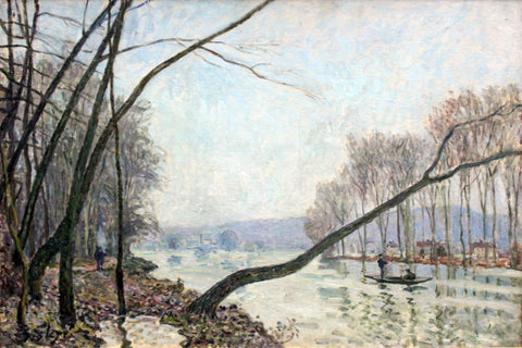 Bank of the Seine in Autumn - Posters by Alfred Sisley