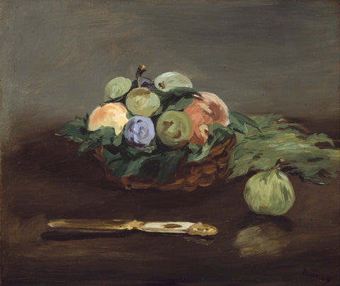 Basket of Fruit - Canvas Prints by Édouard Manet