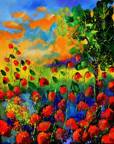 Beautiful Red Flower Garden - Canvas Prints by Michael Pierre