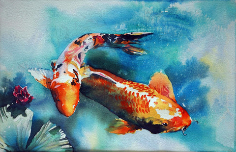 Beautiful Twin Fishes - Canvas Prints by Roselyn Imani