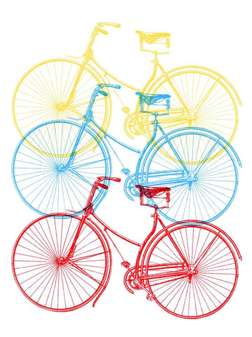 Abstract Color Bicycle – Pop Art Painting - Large Art Prints by Teri Hamilton