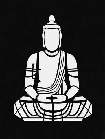 Black And White Buddha Art - Canvas Prints