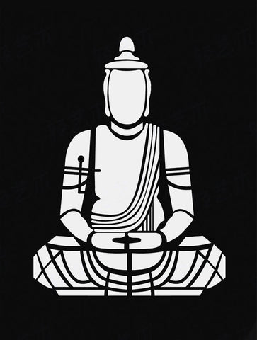 Black And White Buddha Art by Sina Irani