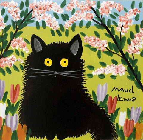 Black Cat - Maud Lewis - Canvas Prints by Maud Lewis