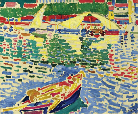 Boats At Port In Collioure (Barques au port de Collioure) - Andre Derain - Fauve Art Painting by Andre Derain