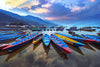 Boats Moored At Phewa Tal lake in Pokhara Nepal - Framed Prints