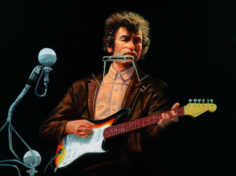 Bob Dylan At Newport - Canvas Prints by Christopher Noel
