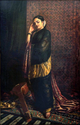Bombay Singer - Raja Ravi Varma Painting - Vintage Indian Art - Framed Prints
