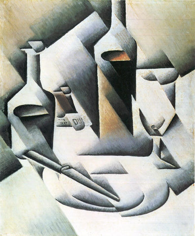 Bottles and Knife by Juan Gris