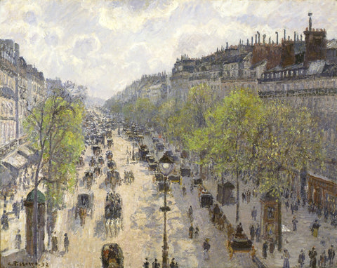 Boulevard Montmartre, Spring by Camille Pissarro