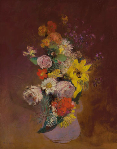 Bouquet Of Flowers - Odilon Redon - Floral Painting by Odilon Redon