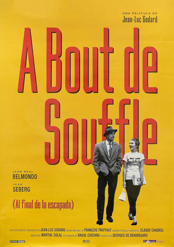 Breathless (A Bout De Souffle) - Jean-Luc Godard - French New Wave Cinema European Release Poster by Tallenge Store