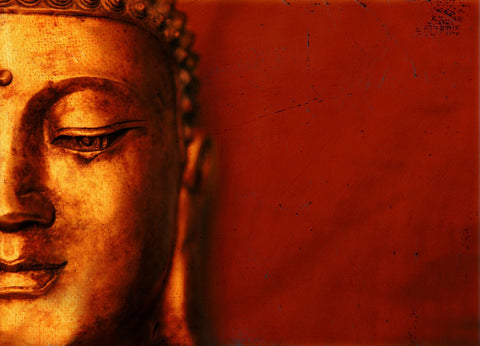 Buddha - The Enlightened One - Red - Canvas Prints by Sina Irani