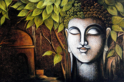 Buddha Green Yog - Large Art Prints