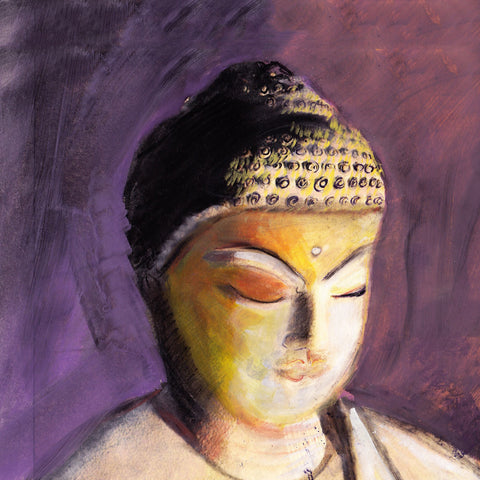 Buddha In Purple - Canvas Prints by Sina Irani