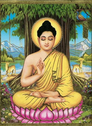Buddha under the bodhi tree - Canvas Prints by Aditi Musunur