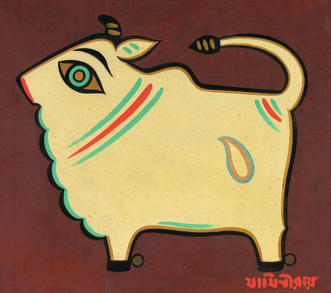 Bull - Jamini Roy - Bengal Art Painting by Jamini Roy