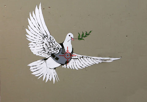 Armored Dove – Banksy – Pop Art Painting by Banksy