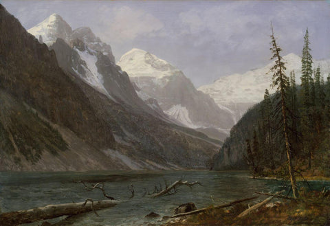 Canadian Rockies - Lake Louise - Albert Bierstadt - Landscape Painting - Large Art Prints by Albert Bierstadt