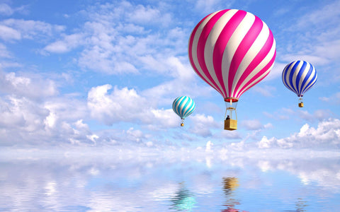 Candy Colored Hot Air Balloons In The Sky - Posters