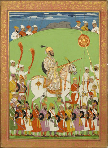 Chattrapati Shivaji Maharaj - Vintage Indian Miniature Painting by Nayar