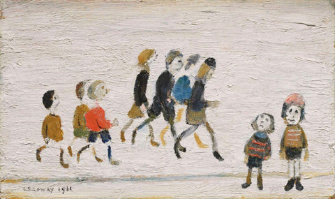 Children Walking - L S Lowry RA by L S Lowry