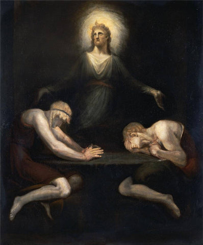 Christ Disappearing at Emmaus  - Henry Fuseli - Christian Art Painting - Framed Prints by Henry Fuseli