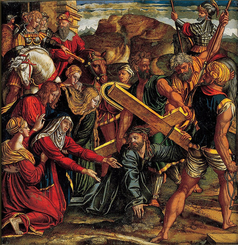 Christ Falls On The Road To Calvary by Raphael