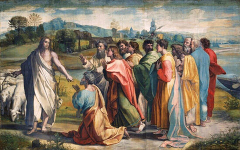 Christs Charge to Peter - Raphael - Christian Art Jesus Painting by Raphael