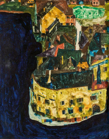City on the Blue River II - Egon Schiele by Egon Schiele