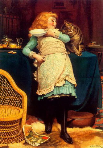 Coaxing Is Better Than Teasing, 1883 - Canvas Prints by Charles Burton