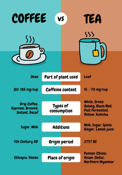 Coffee vs Tea Comparison - Canvas Prints