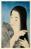 Combing the Hair (Kamisuki) - Torii Kotondo - Japanese Oban Tate-e print Painting - Framed Prints