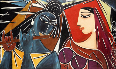 Contemporary Indian Art - Radha Krishna by Christopher Noel